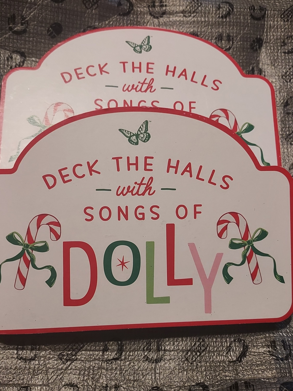 Deck the Halls with Songs of Dolly Holiday Sign - Red, Green & Pink